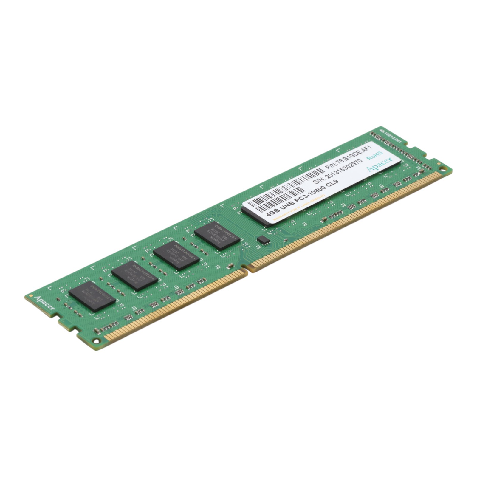 Apacer 4GB DDR3-1333 PC3-10600U 2Rx8 CL9 78.B1GDE.AF1 Desktop RAM