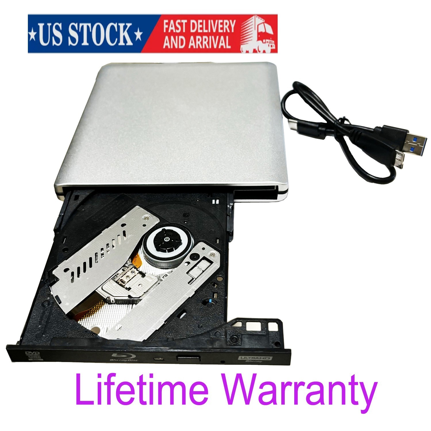 Premium Aluminum External USB 3.0 UHD 4K Blu-Ray burner Writer Super Drive