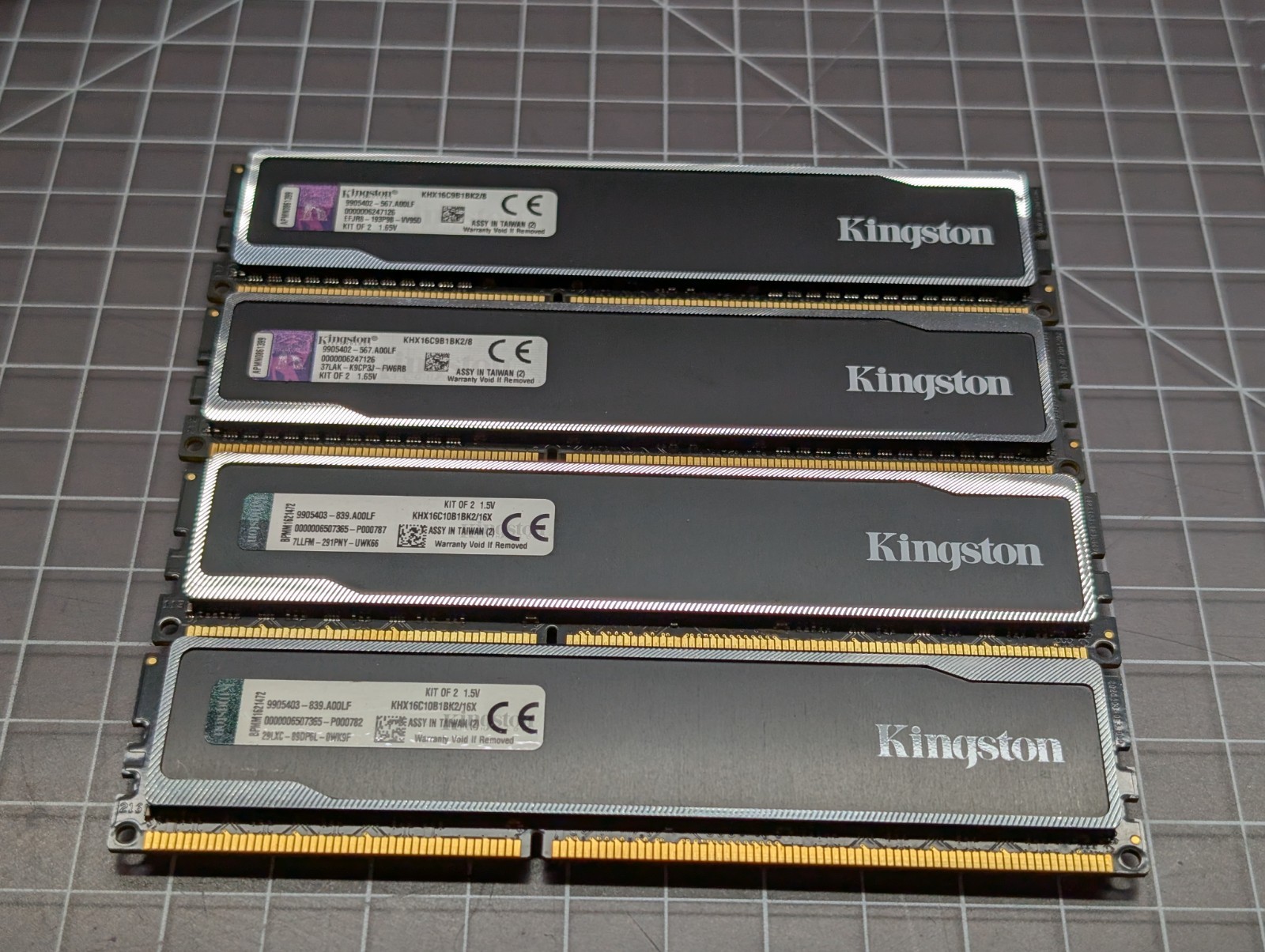 Kingston Hyper X Black 24GB Lot  2x8GB 2x4GB 1600MHz DDR3 RAM