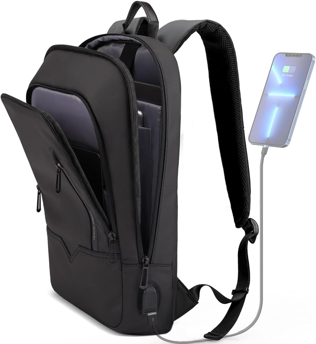 Backpack for Men, Business Slim Computer Bag for 15.6 Inch Laptop