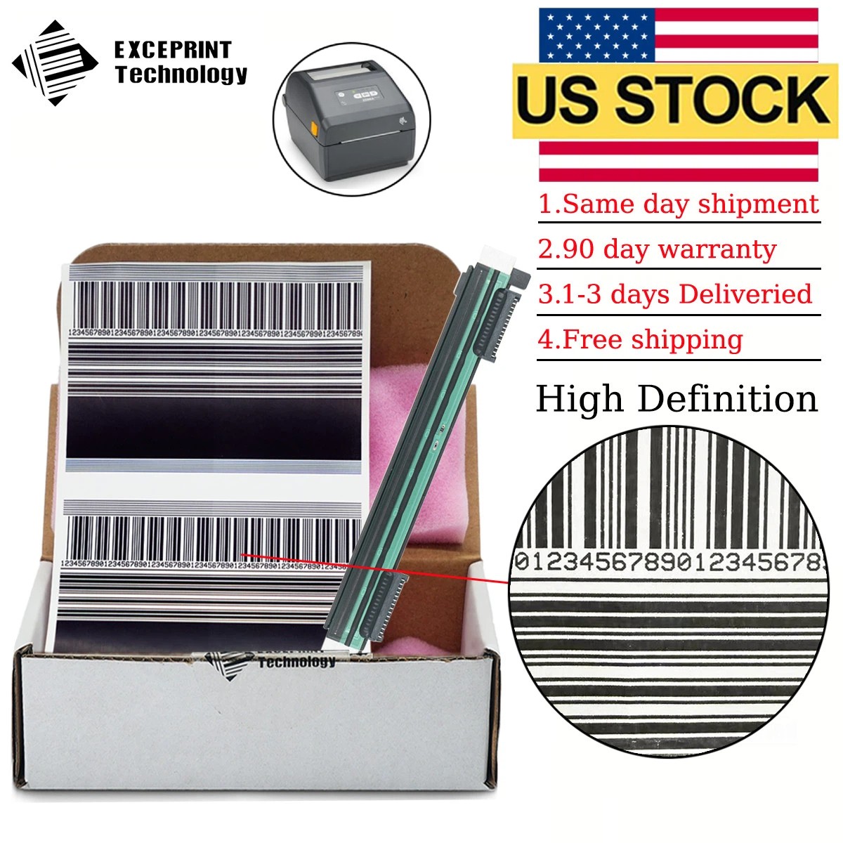 ✅ Printhead for Zebra ZD421D Printer 300dpi Part P1112640-020 USA STOCK ✅