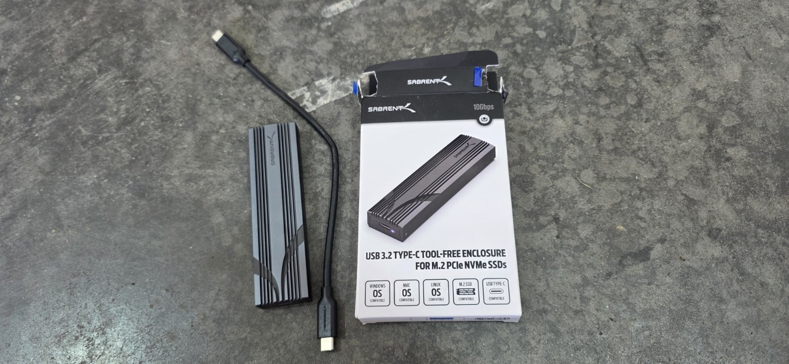 SABRENT EC-PNVO USB-C 10Gbps M.2 NVMe SSD Enclosure 2230 2242 2260 2280