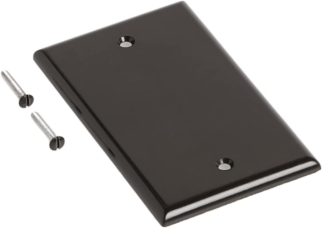 NEW 2-Pack Leviton 85014 1-Gang No Device Blank Plastic Wallplate Color: Brown