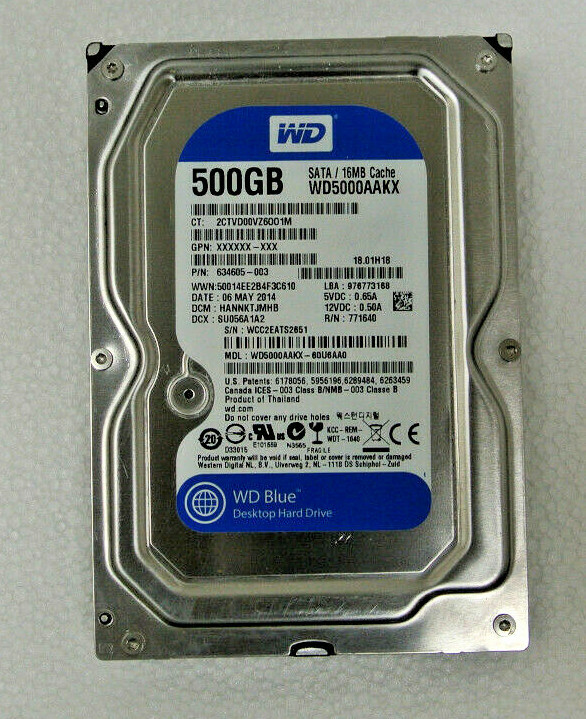 HP WD 634605-003 WD5000AAKX-60U6AA0 500GB 7200RPM 6G SATA HDD