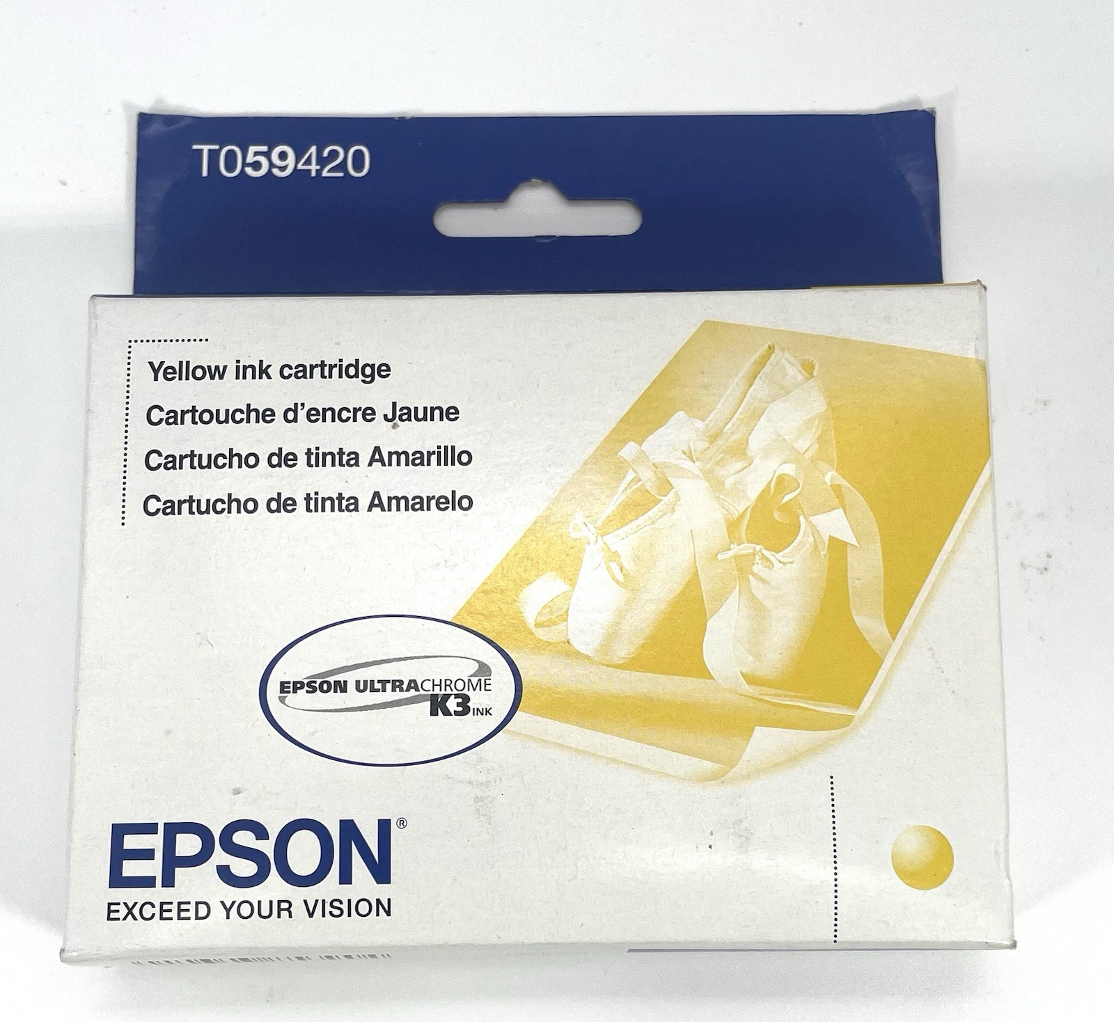 Epson Yellow Ink Cartridge OEM T059420- Box Dated 02 - 2016