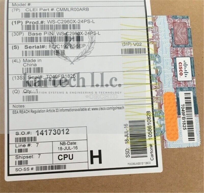 Cisco WS-C2960X-24PS-L -24-POE PORT Catalyst 24-Ports Switch Open Box
