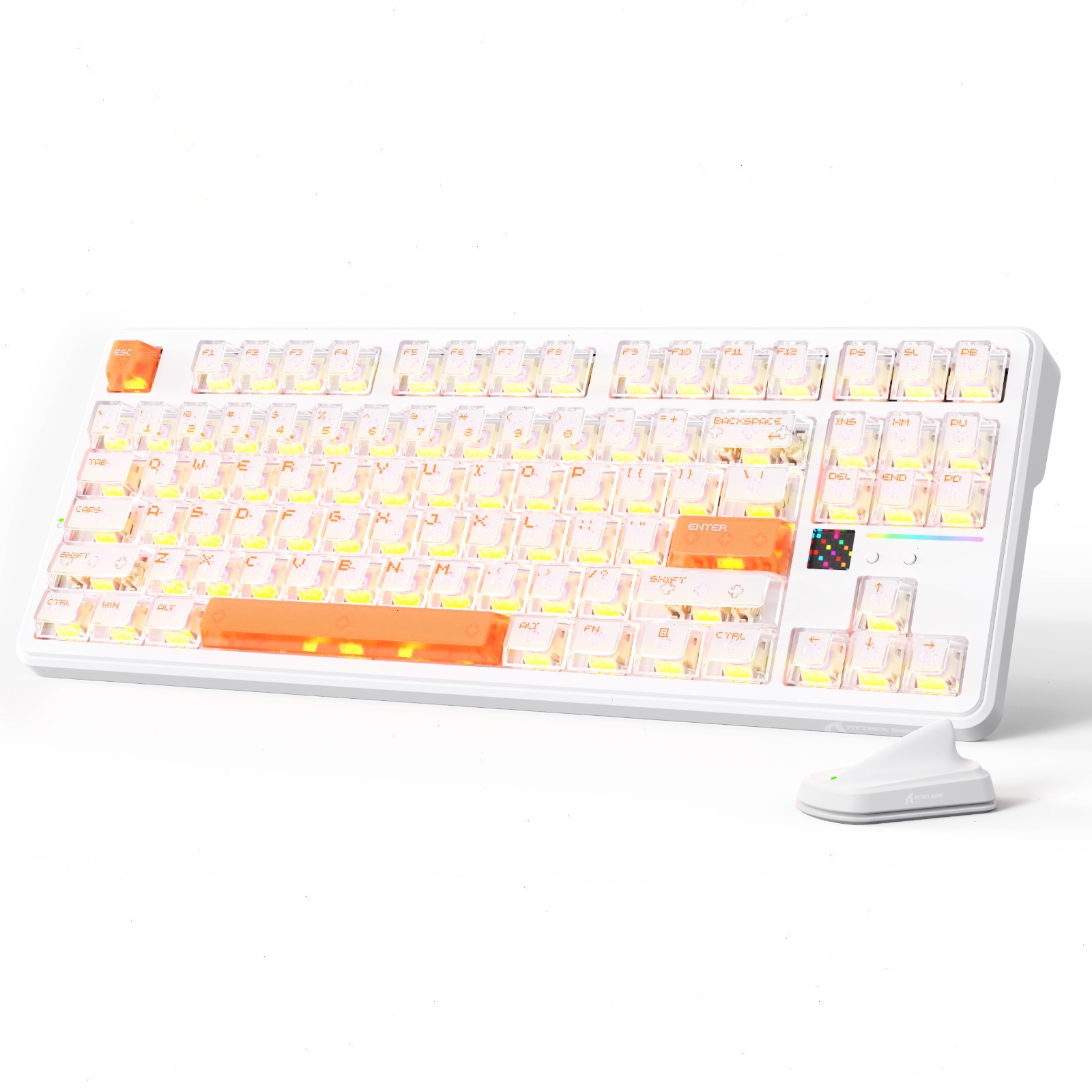 ATTACK SHARK X87ULTRA 8K Wireless Mechanical Gaming Keyboard Screen RGB Orange