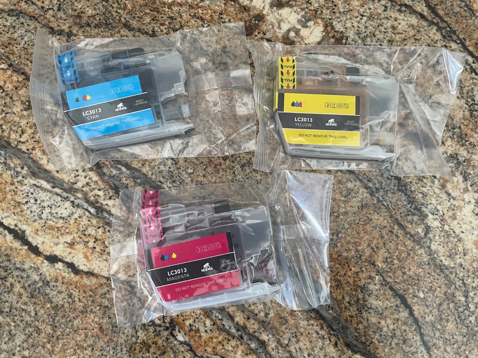 Ikong LC3013 Lot of 3 Sealed Ink Cartridges: Magenta, Yellow, Cyan