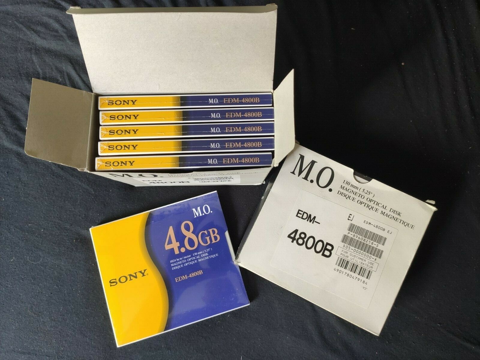 5 Unit Pack Sony EDM-4800B Magneto Optical Discs New OEM Sealed