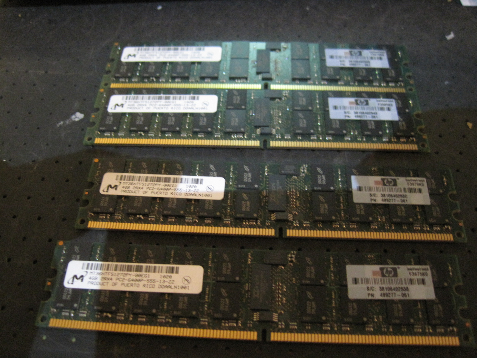 LOT OF 4...16GB Micron 4x4GB MT36HTF51272PY-80EH1 4GB PC2-6400P Server ECC RAM