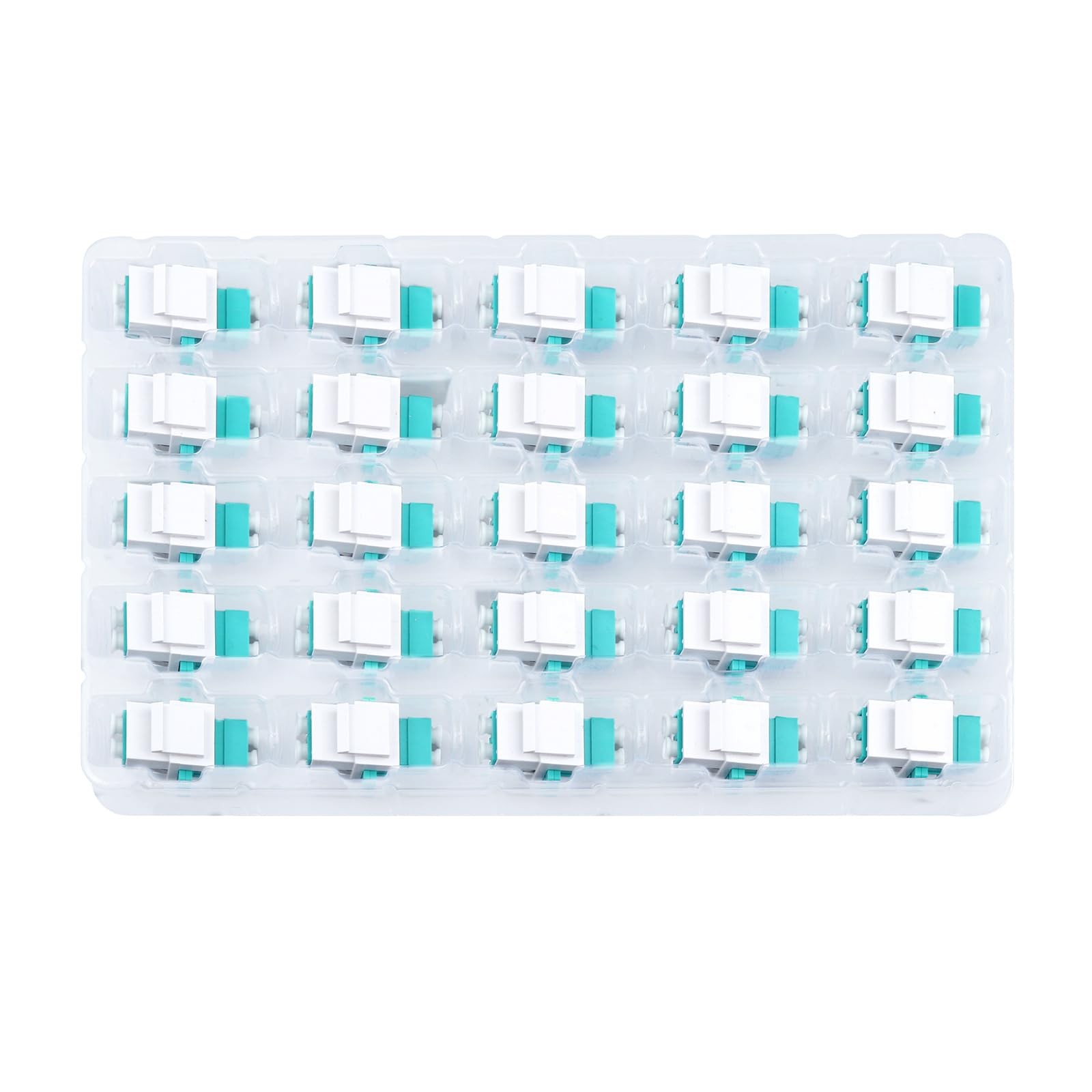 25 PCS LC/OM3 Fiber Optic Coupler Keystone Jack Modular LC Duplex Multimode