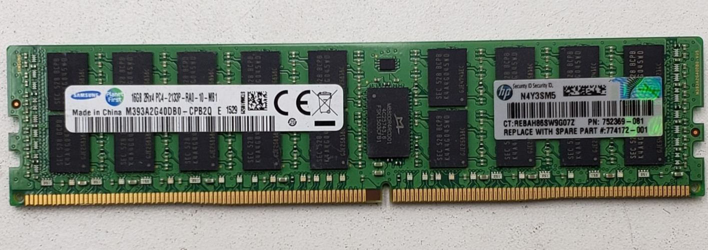Samsung 16GB PC4-17000P 2Rx4 DDR4-2133 ECC RDIMM Server RAM M393A2G40DB0-CPB2Q.