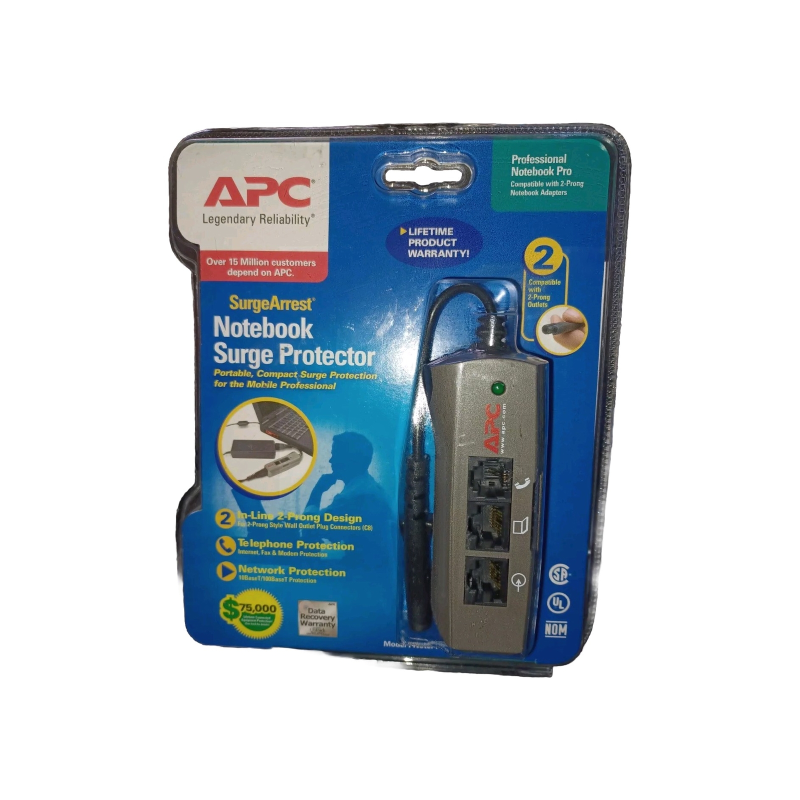 APC SurgeArrest Professional Notebook Pro Surge Protector 2 Prong Design New(CE)