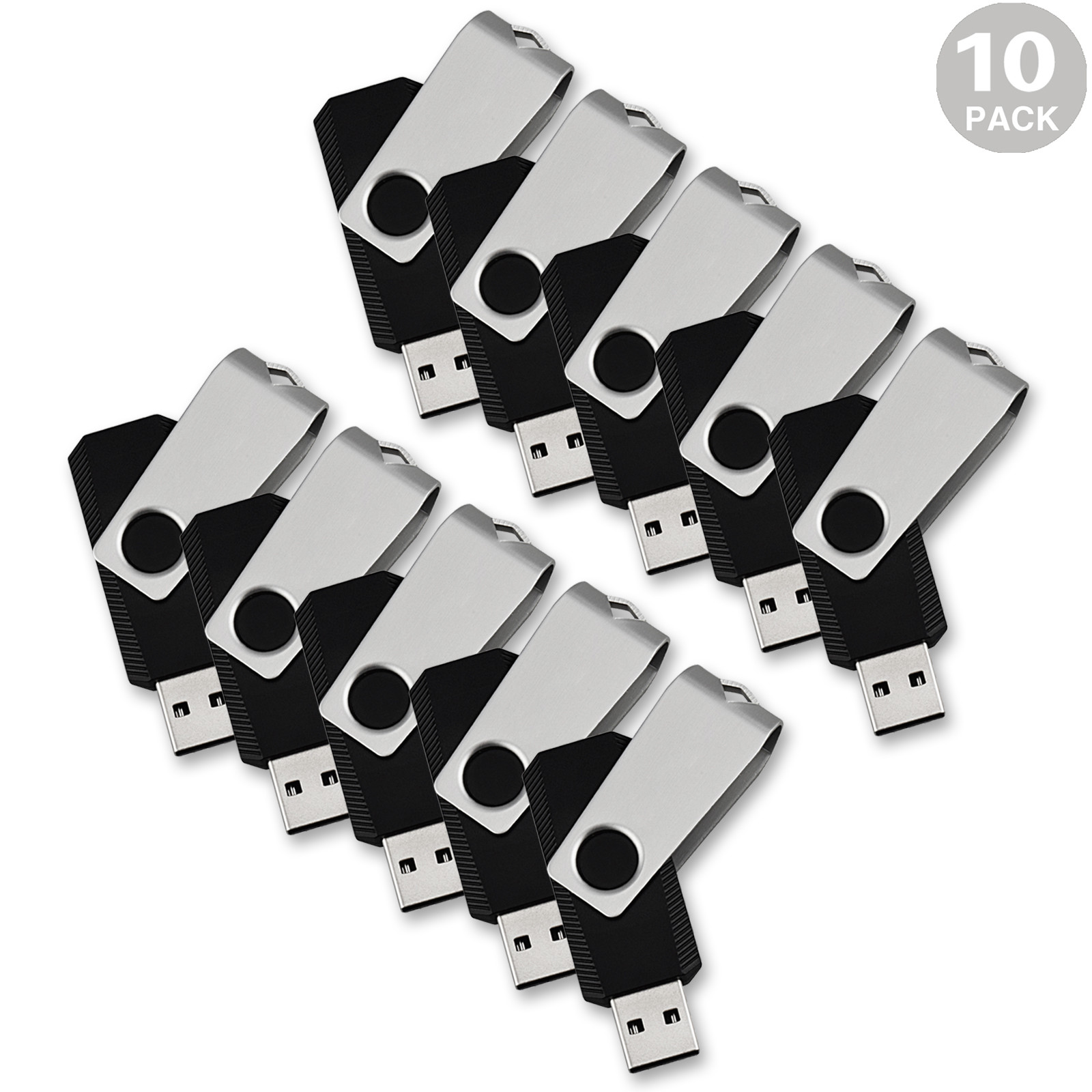 Kootion 10 Pack 1GB 2GB 4GB 8GB 16GB 32GB USB 2.0 Metal Swivel USB Flash Drives