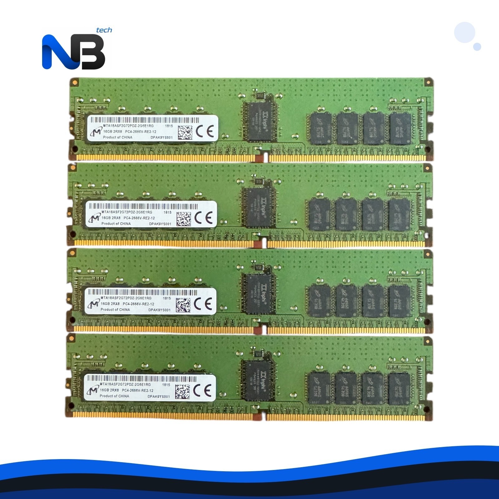 Micron 64GB 4x16GB DDR4-2666 ECC RDIMM PC4-2666V MTA18ASF2G72PDZ-2G6E1