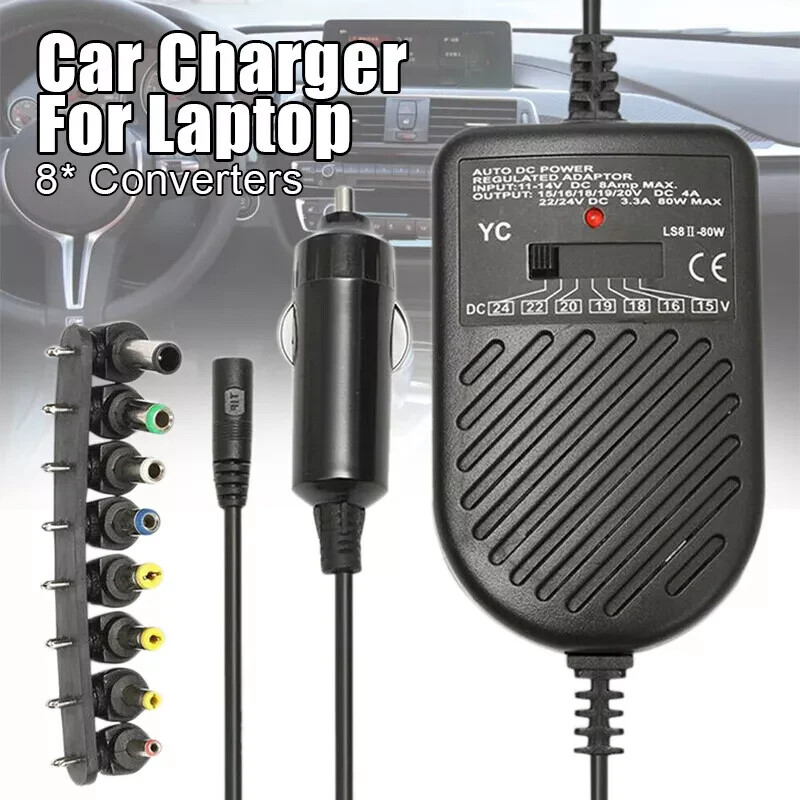 Cargador de Laptop Para Carro Auto Adaptador Aplica Delll Acer Lenovo Universal