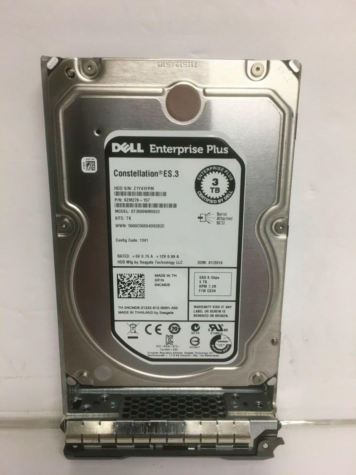 Dell Enterprise 3tb NL SAS 3.5 Drive - 4CMD9 ST3000NM0023 04CMD9 CN-04CMD9 USA