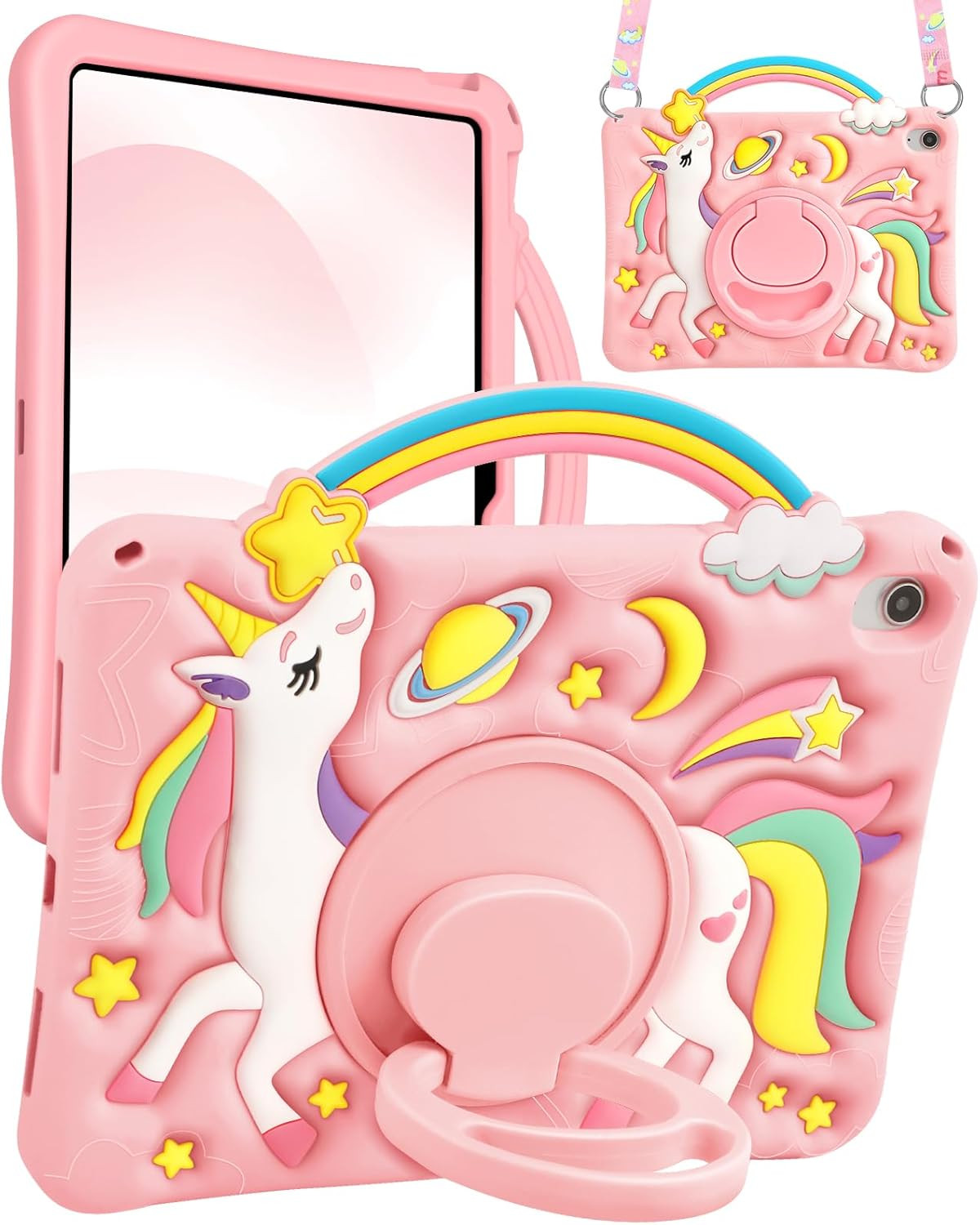 Boaretiu for Ipad A16 Case/10Th Generation Case - Girls Teens Cute Cartoon Rainb