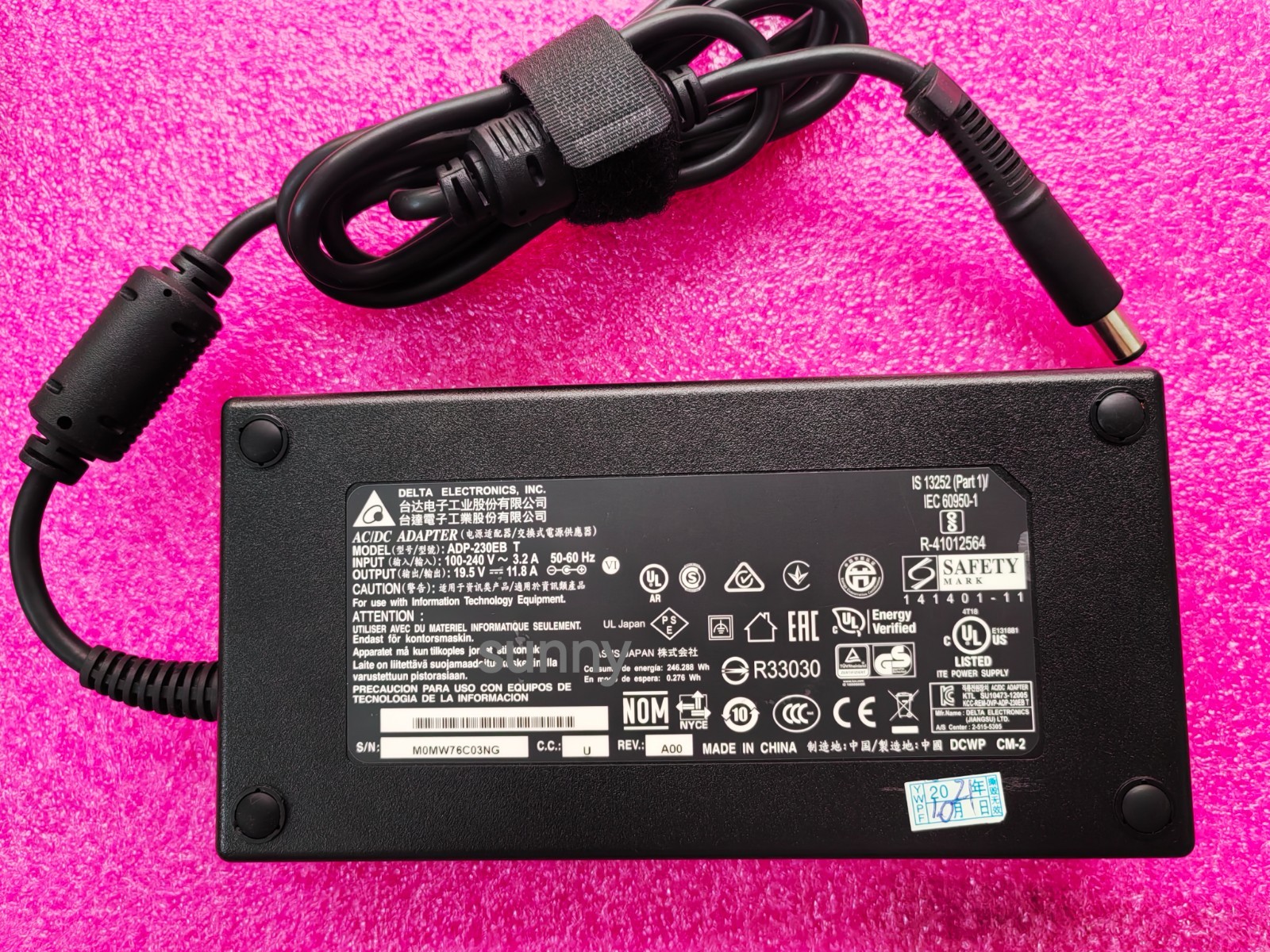 For MSI Gaming 24 6QE-022US Delta 19.5V 11.8A 230W ADP-230EB T Original Adapter