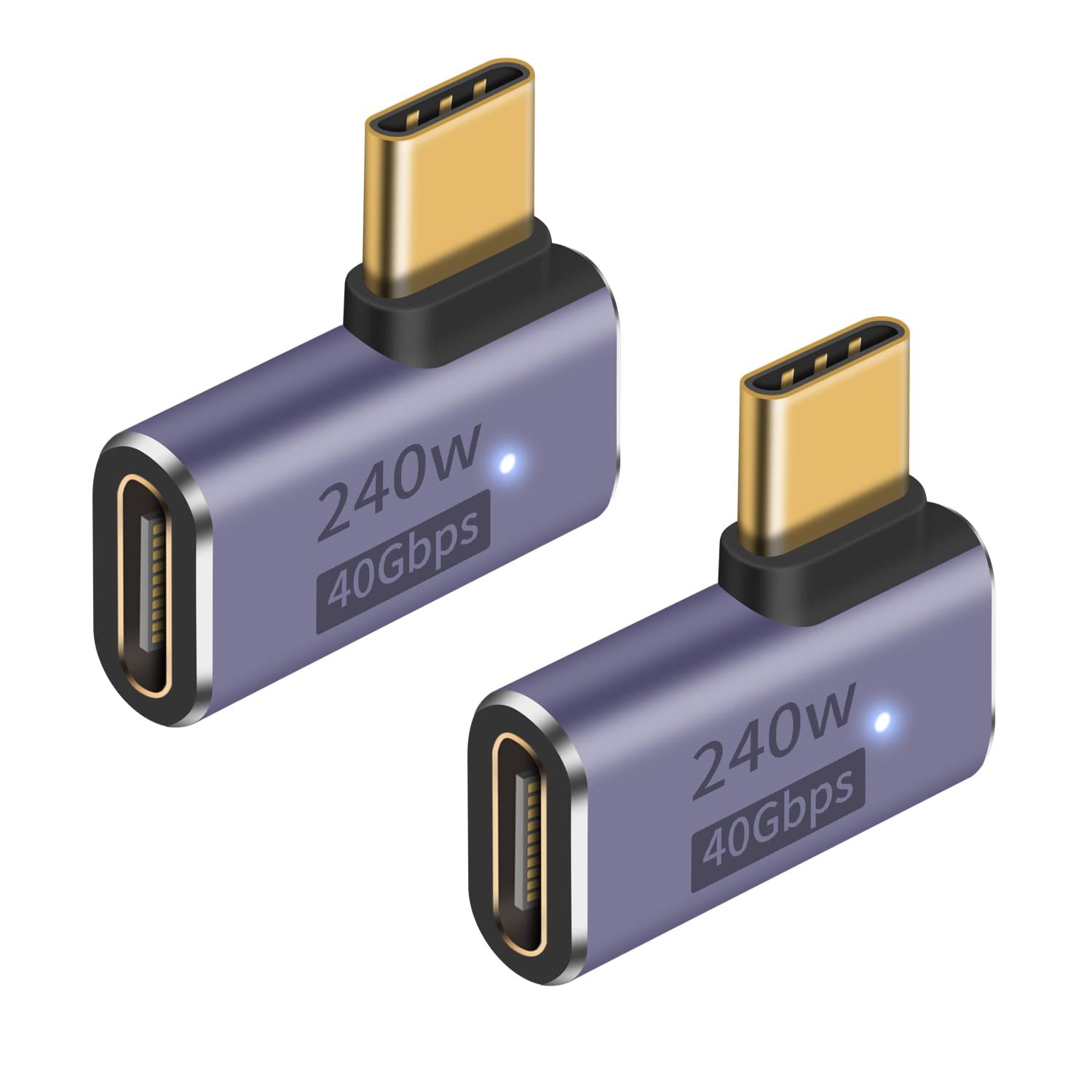 Poyiccot Right Angle USB C Adapter, 240W & 8K@60Hz & 40Gbps, 90 Degree USB C ...