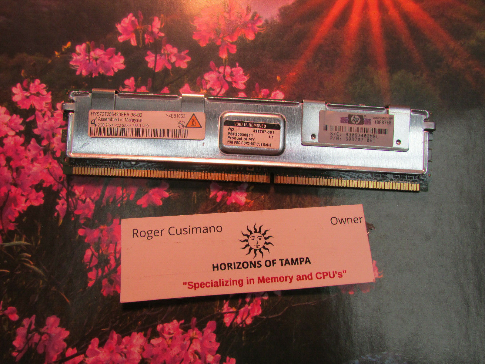 Qimonda 2GB 2Rx4 PC2-5300F DDR2-667MHz ECC HYS72T256420EFA-3S-B2 - SINGLE