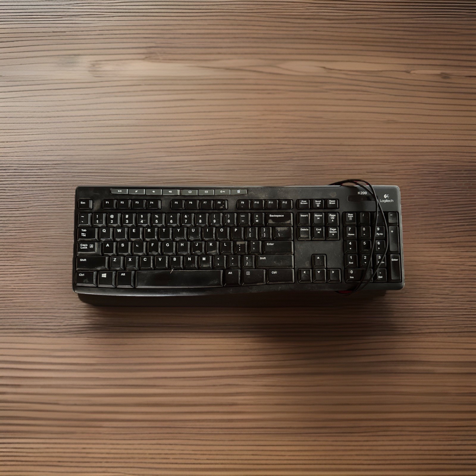 Logitech Media K200 Black Ergonomic Keyboard Used Read