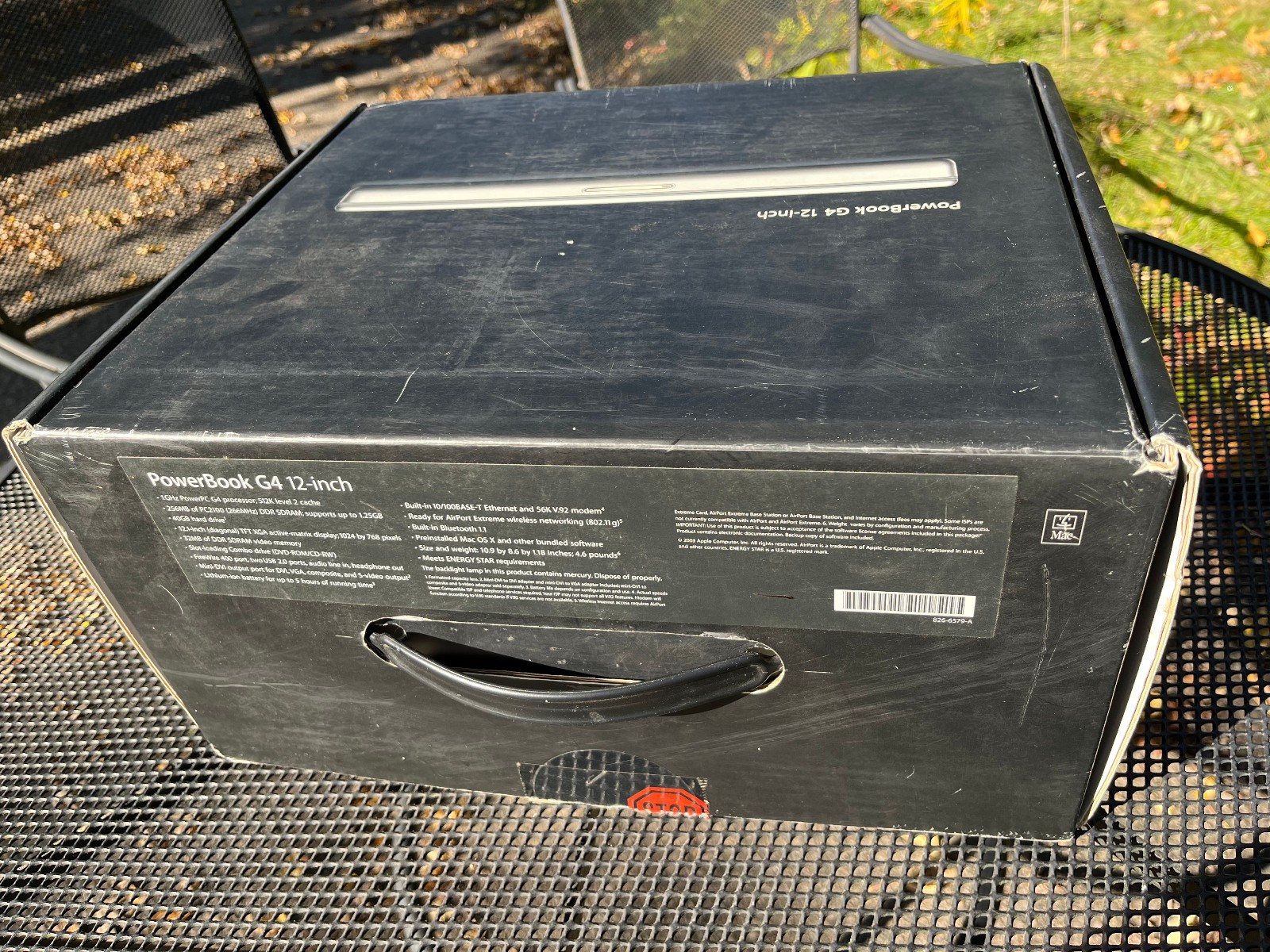 EMPTY BOX ONLY for Apple PowerBook G4 12" M9007LL/A w/ Styrofoam Inserts