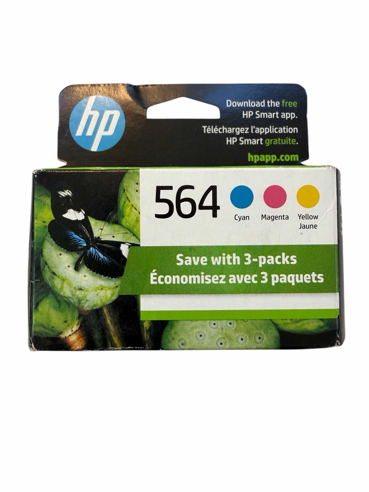 HP 564 Ink Cartridges Cyan Magenta Yellow 3 Pack Combo 7/2026 Sealed Box