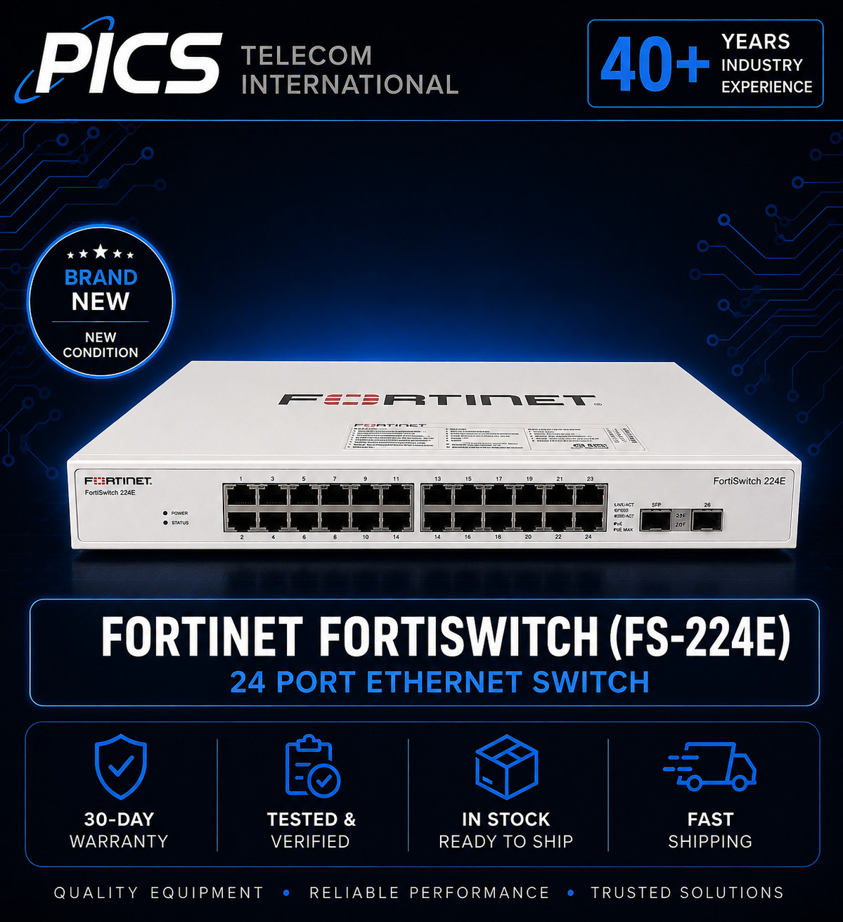 Fortinet FortiSwitch (FS-224E) 24 Port Ethernet Switch