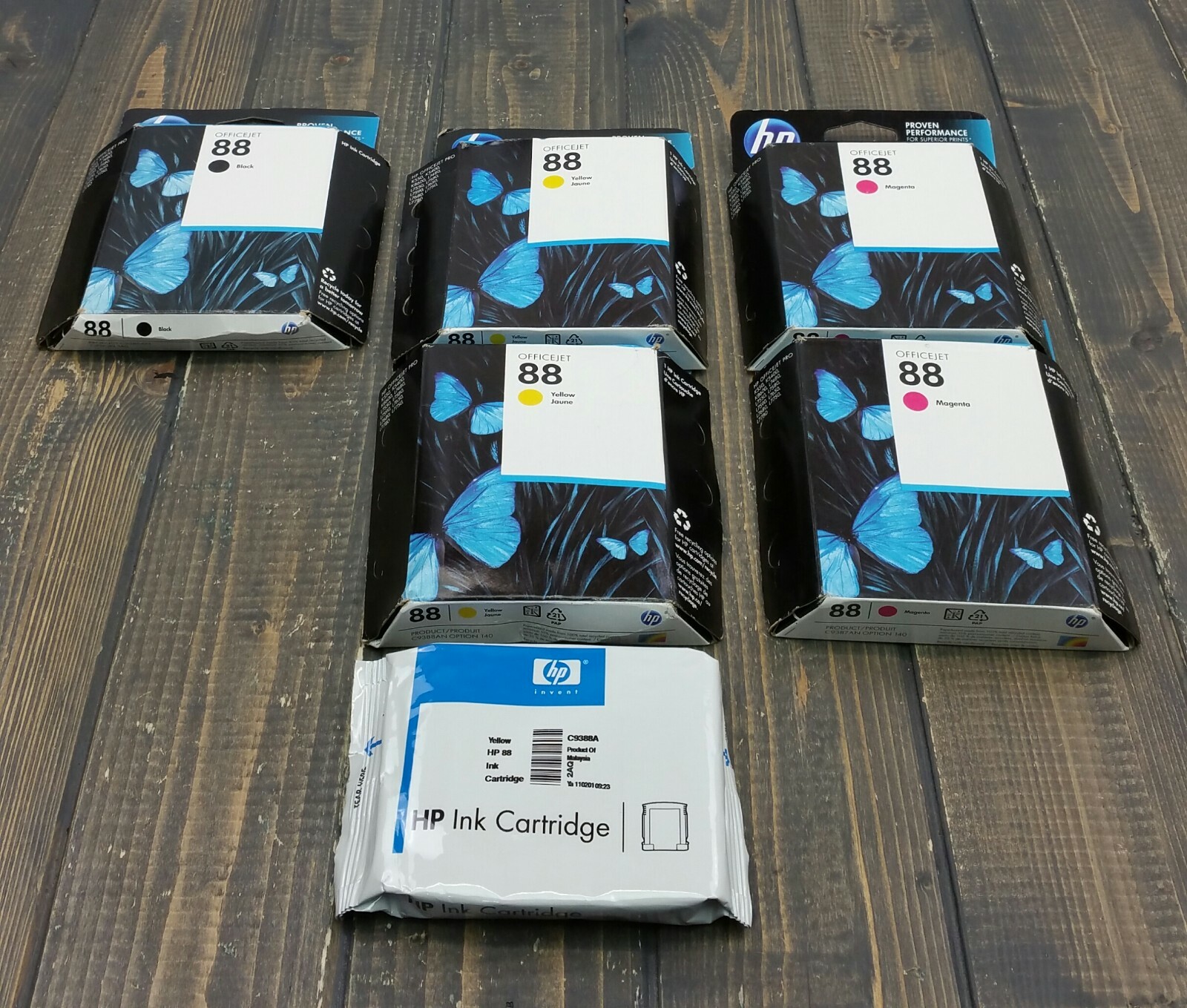 6x Genuine Hp 88 Black Magenta Yellow Ink Cartridges for K550 K5500TN K54400