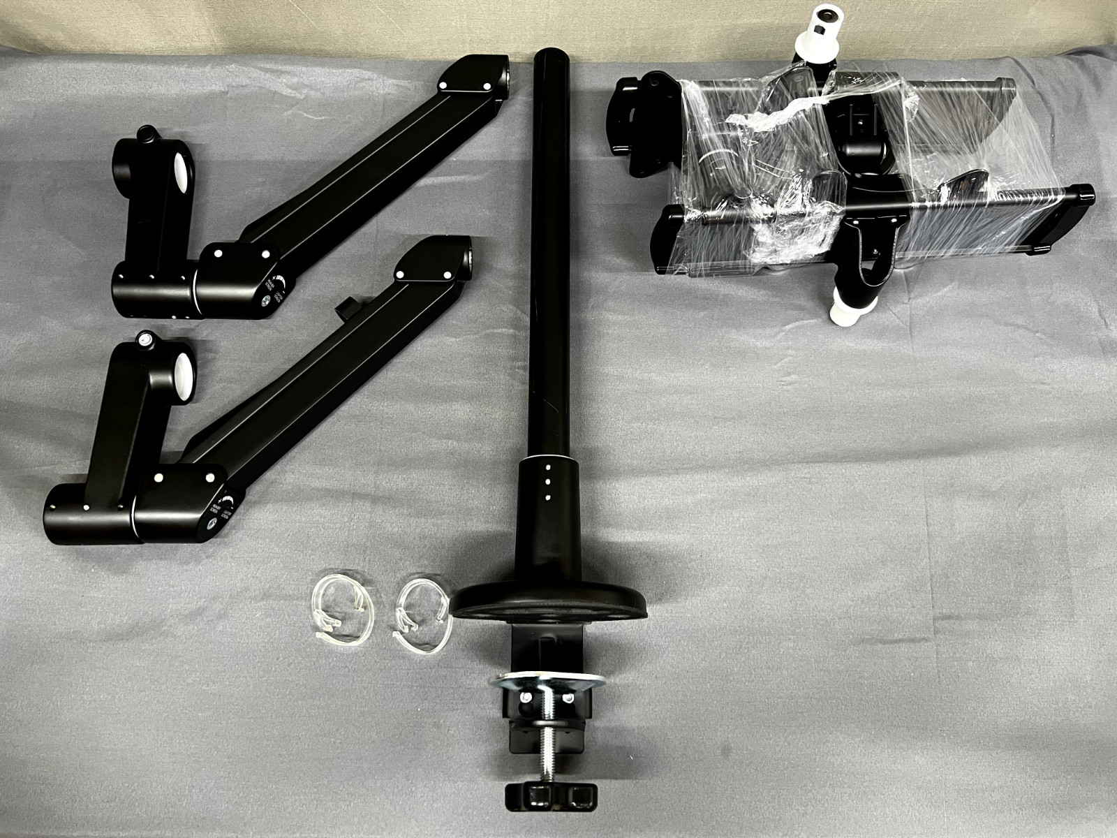Heavy Duty Dual Monitor Arm Desk Mount Gas Spring VESA 75/100 Open Box Black