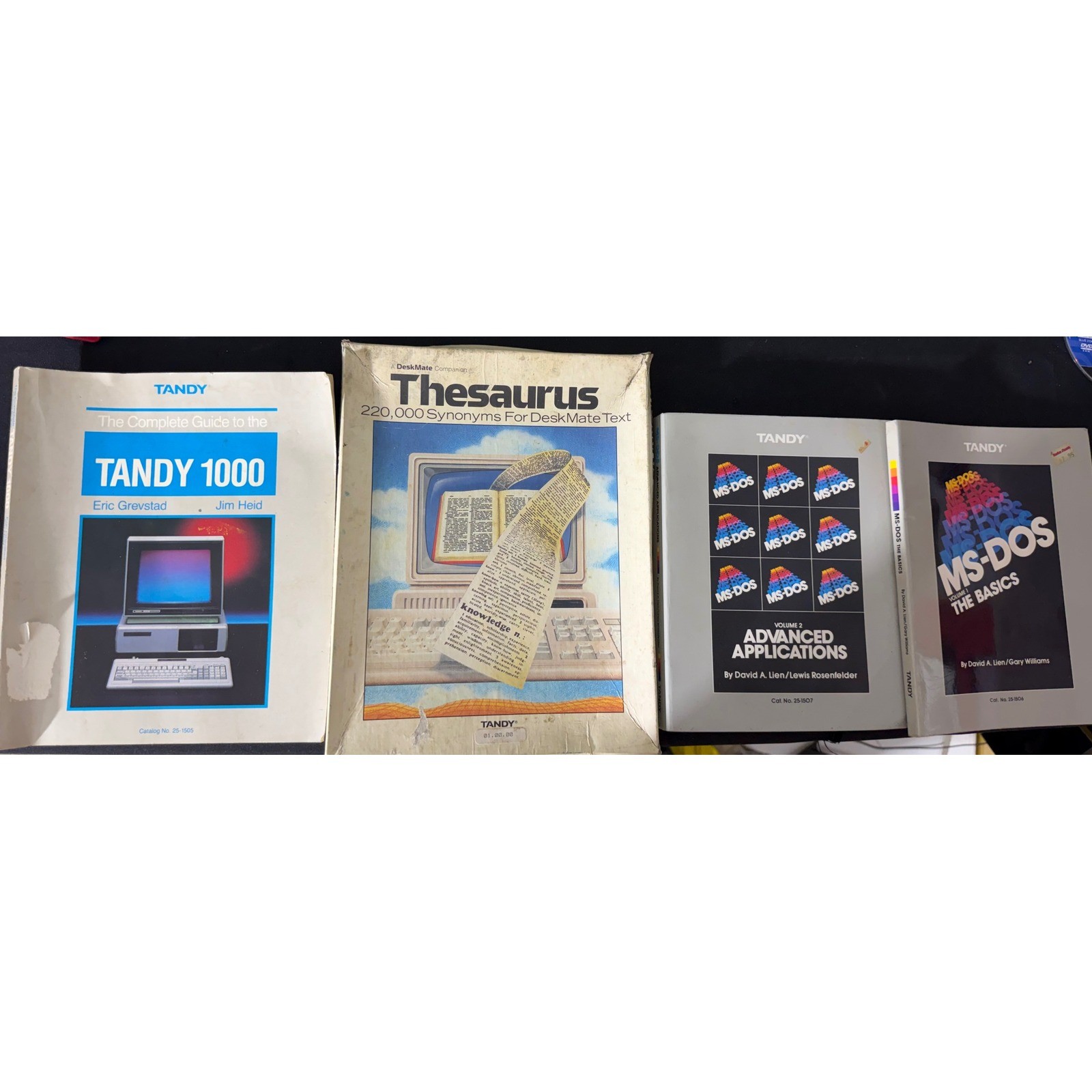 Tandy 1000 MS-DOS Manuals Set DeskMate Thesaurus Software Vintage Radio Shack