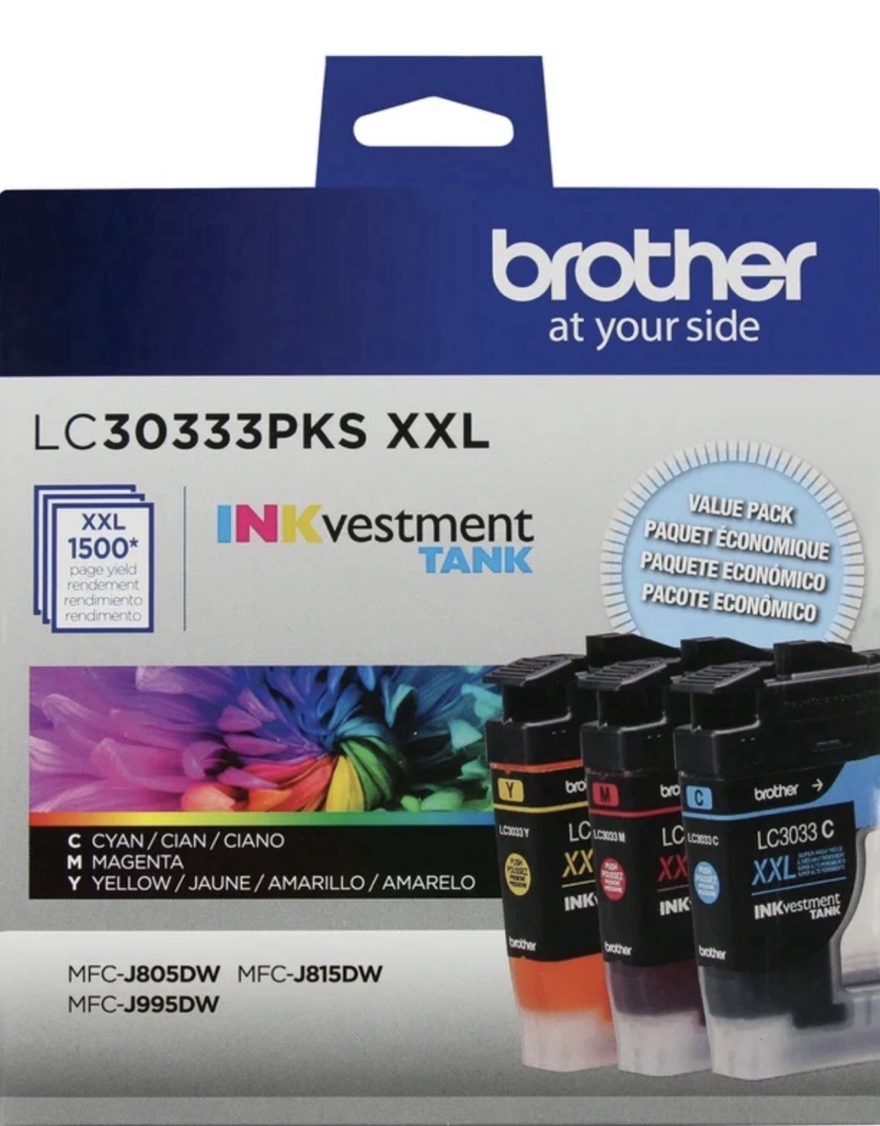 New, Brother Genuine LC30333PKS Super High-yield 3-Pack Color INKvestment Tank