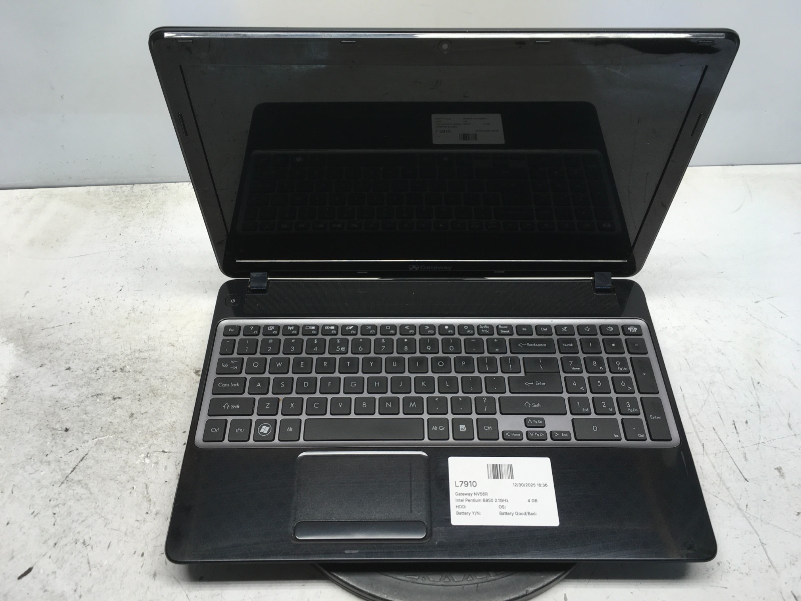 Gateway NV56R Intel Pentium B950 2.1GHz 4 GB NO HDD