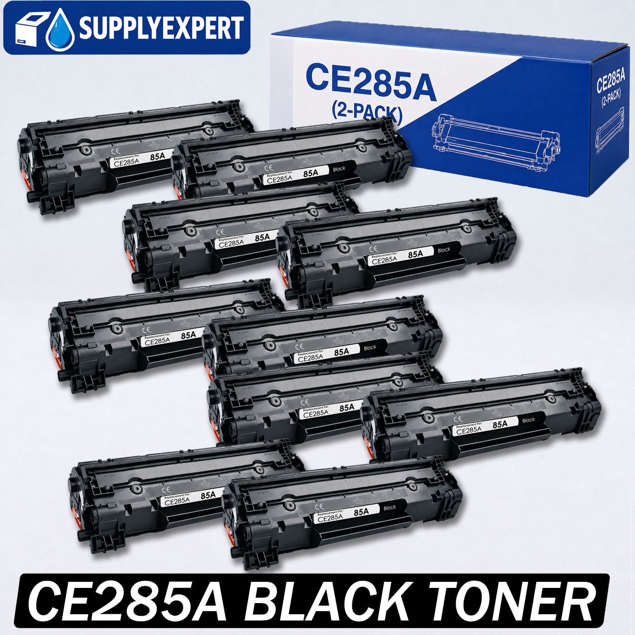 10x CE285A 85A Toner Cartridge Compatible For HP LaserJet P1003 Pro P1100 P1102