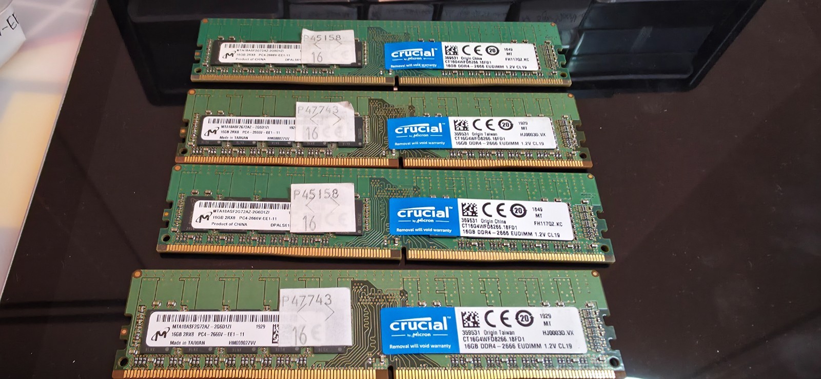 64GB 4x16GB Crucial Micron DDR4-2666 ECC UDIMM PC4-21300 CT16G4WFD8266