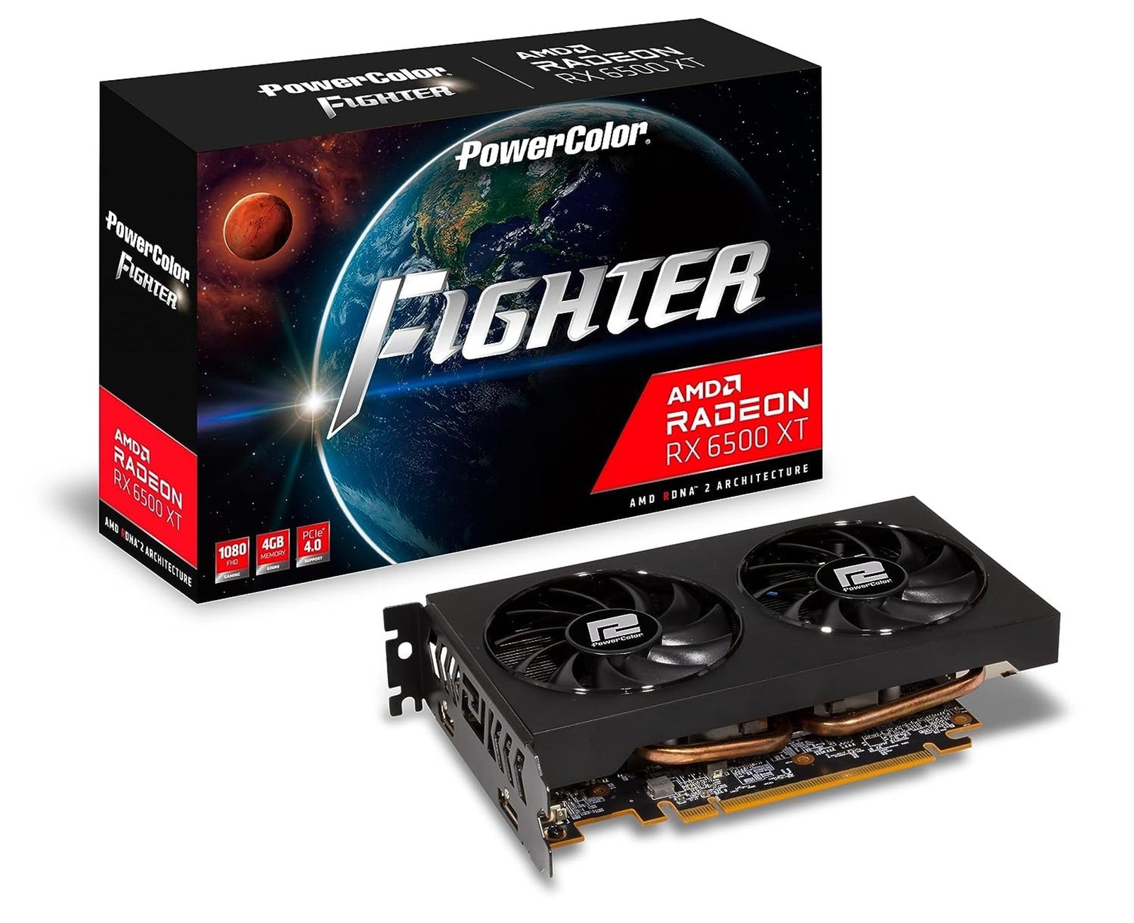 PowerColor Fighter AMD Radeon RX 6500 XT Gaming Graphics Card with 4GB GDDR6 ...