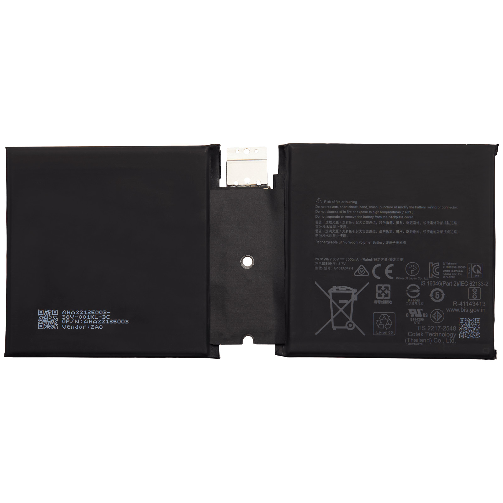 Fast Charging 3500mAh Battery for Microsoft Surface Go 3 Replacement (G16TA047H)