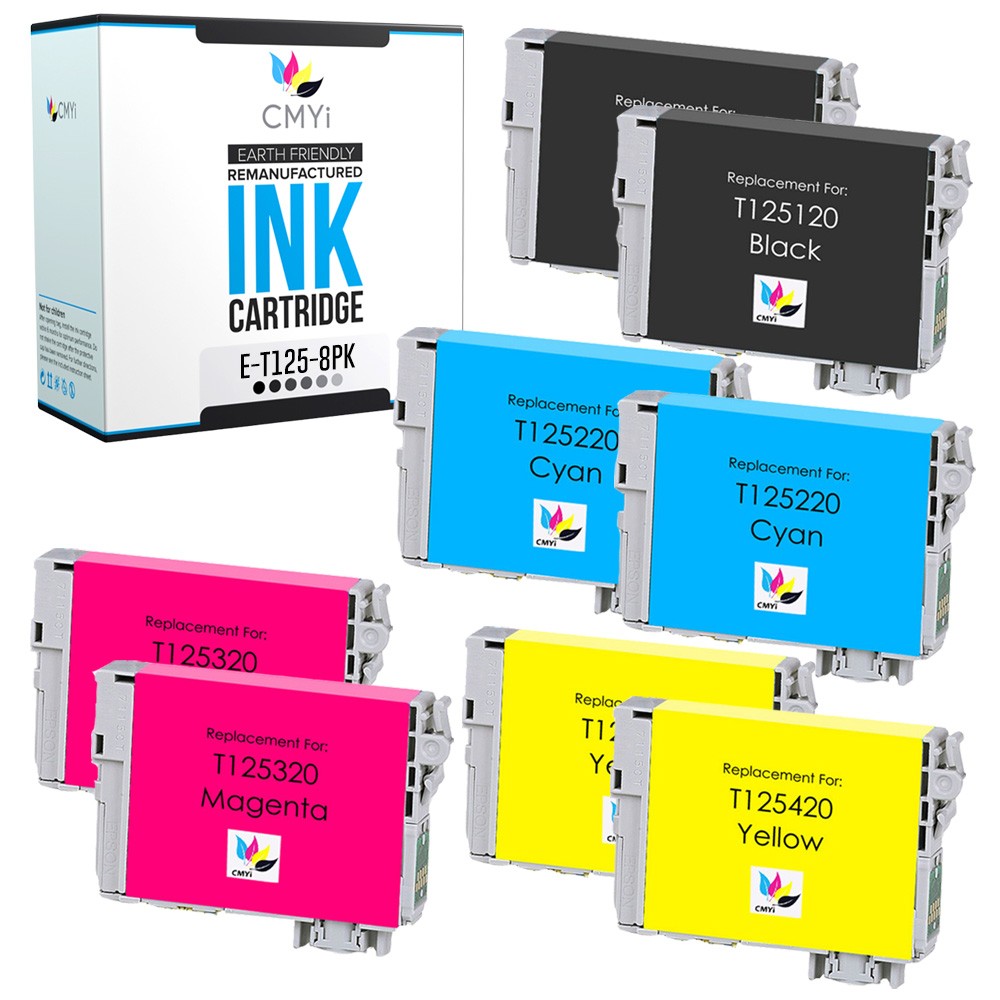 CMYi 8PK Compatible T125 Ink Cartridges for Epson Stylus NX125 NX127 NX130 NX625