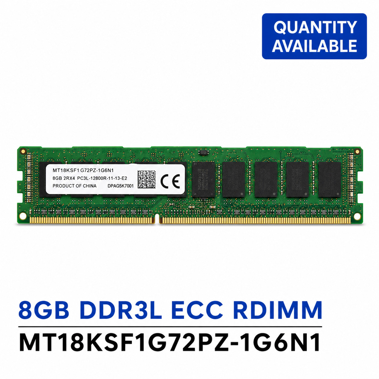 Micron 8GB DDR3L-1600 ECC RDIMM RAM MT18KSF1G72PZ-1G6N1 PC3L-12800R