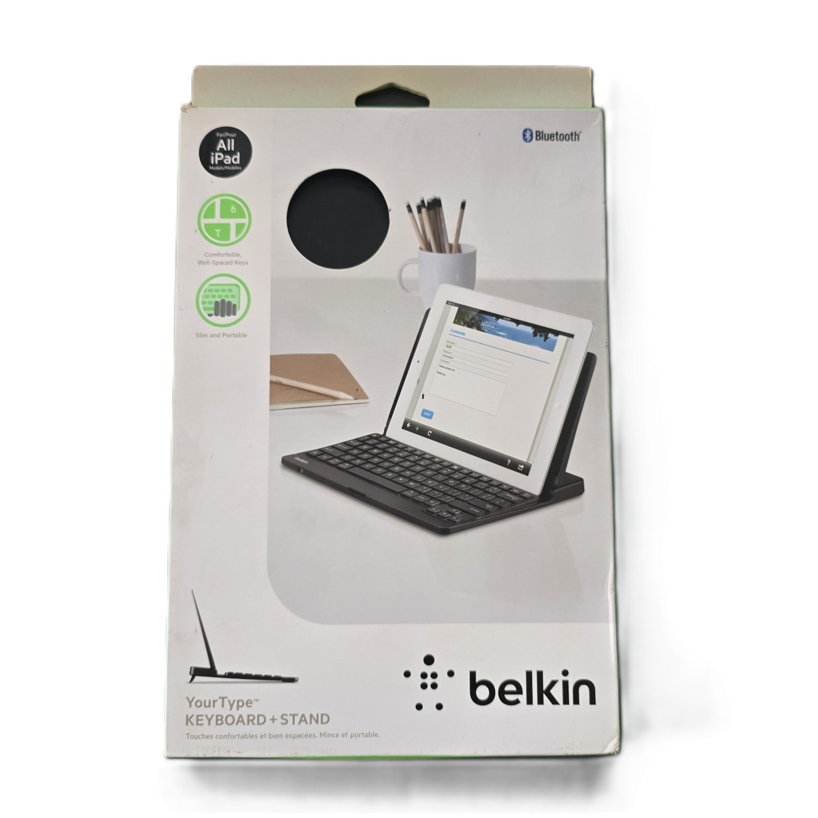 Belkin YourType F5L113 Bluetooth Keyboard + Stand for iPad Wireless Black Boxed