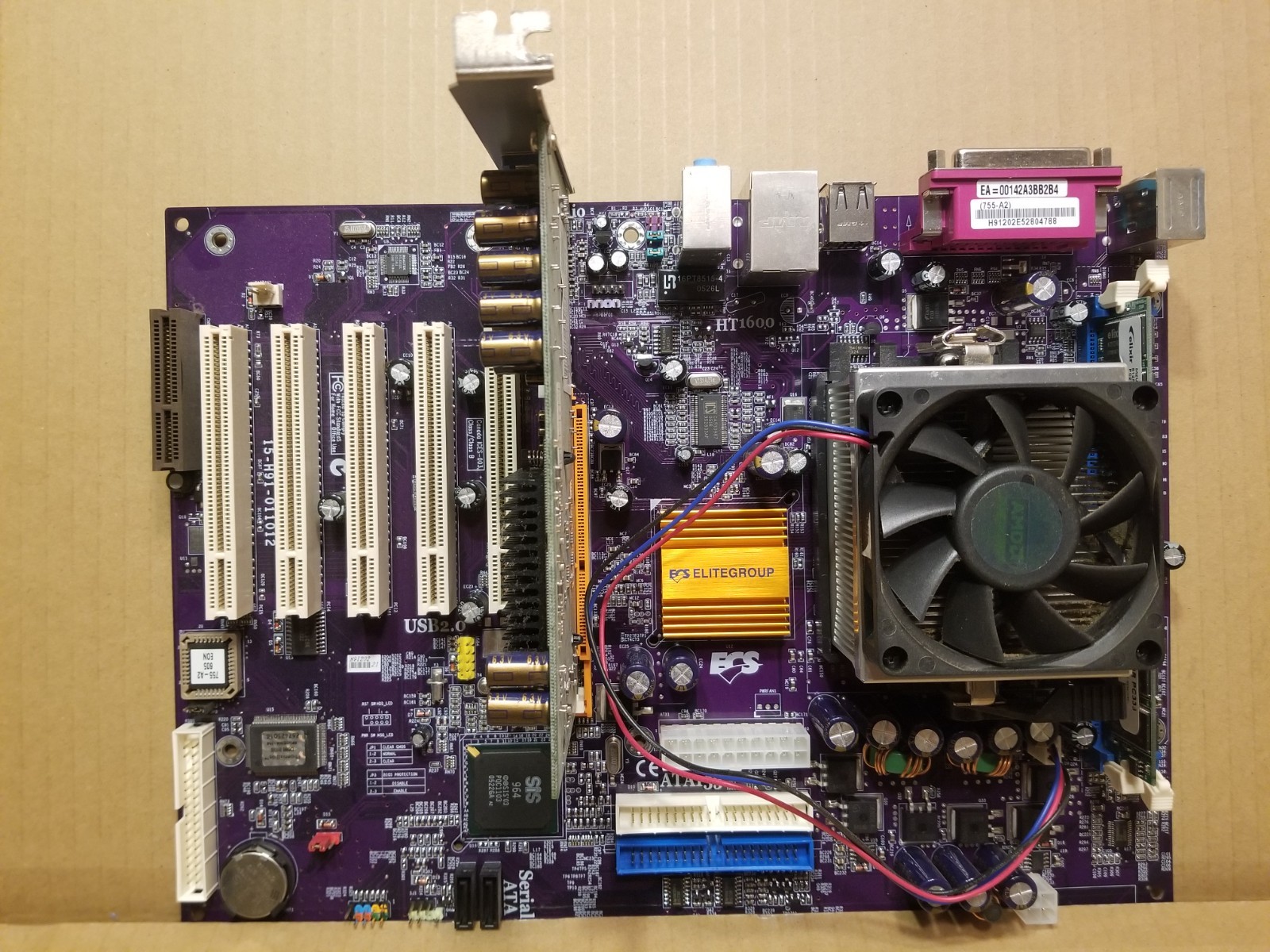 ECS 755-A2 Motherboard, AMD Sempron 2800+, 512MB, GeForce2 MX400 - Works