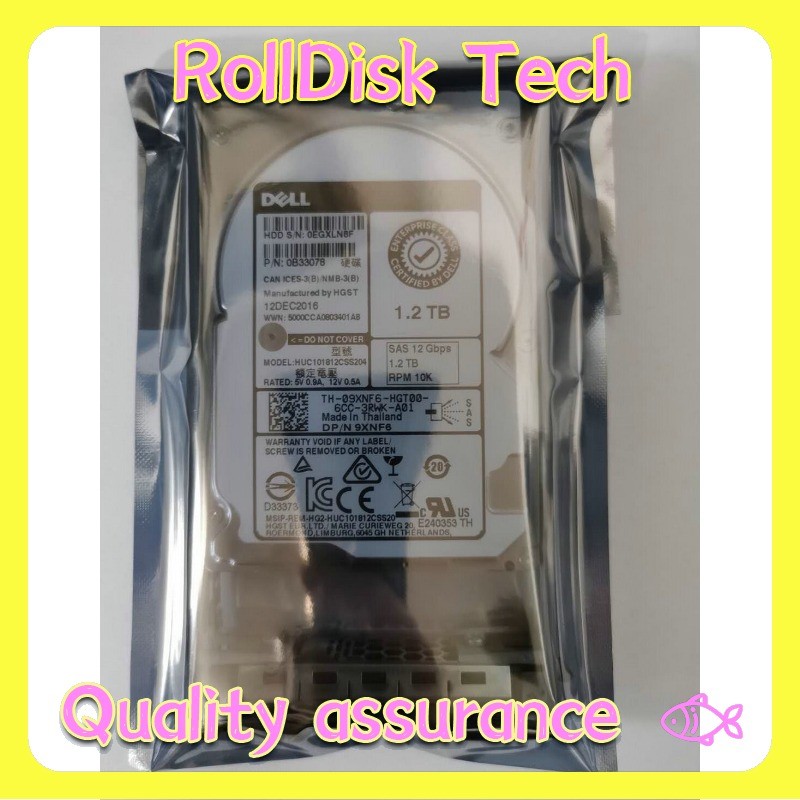 Dell 9XNF6 1.2 TB Internal, 10000 RPM 2.5 Inch SAS 12 GB/s Hard Disk Drive W Tra