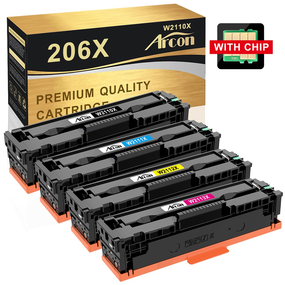 4PK 206X Color Toner Set W2110X-3X For HP LaserJet Pro M283fdw M255dw With Chip