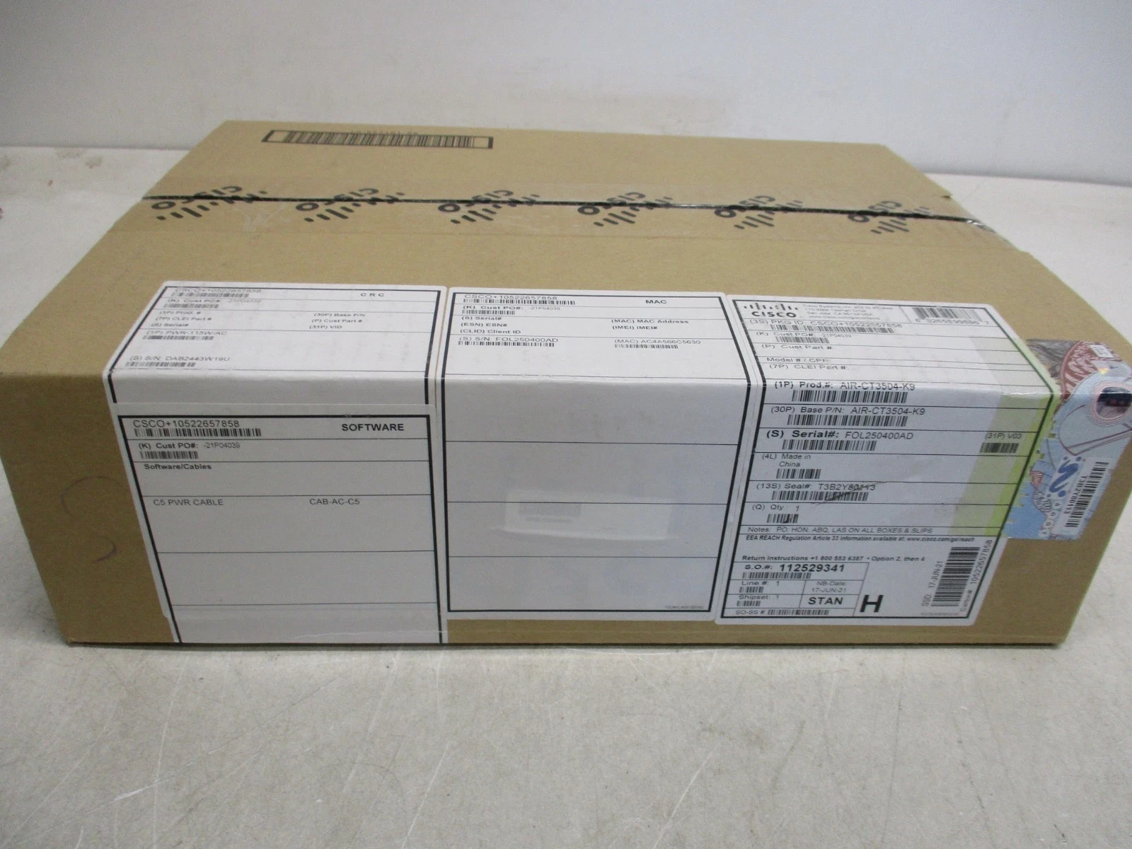 CISCO AIR-CT3504-K9 3504 IEEE 802.11ac Wireless LAN Controller NEW