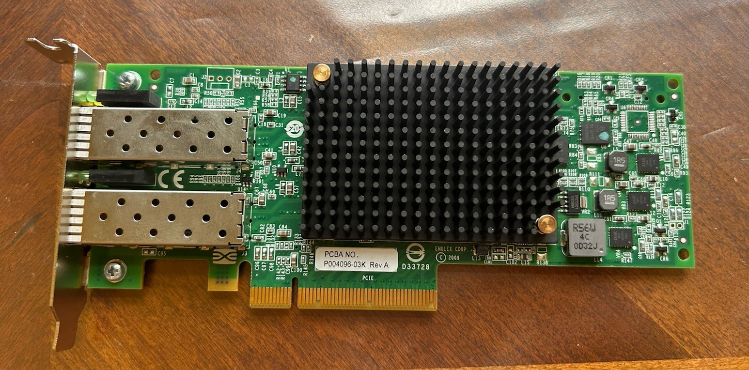 Emulex OCe10102-F P004096-03K Dual Port 10GbE SFP+ PCIe CNA HBA