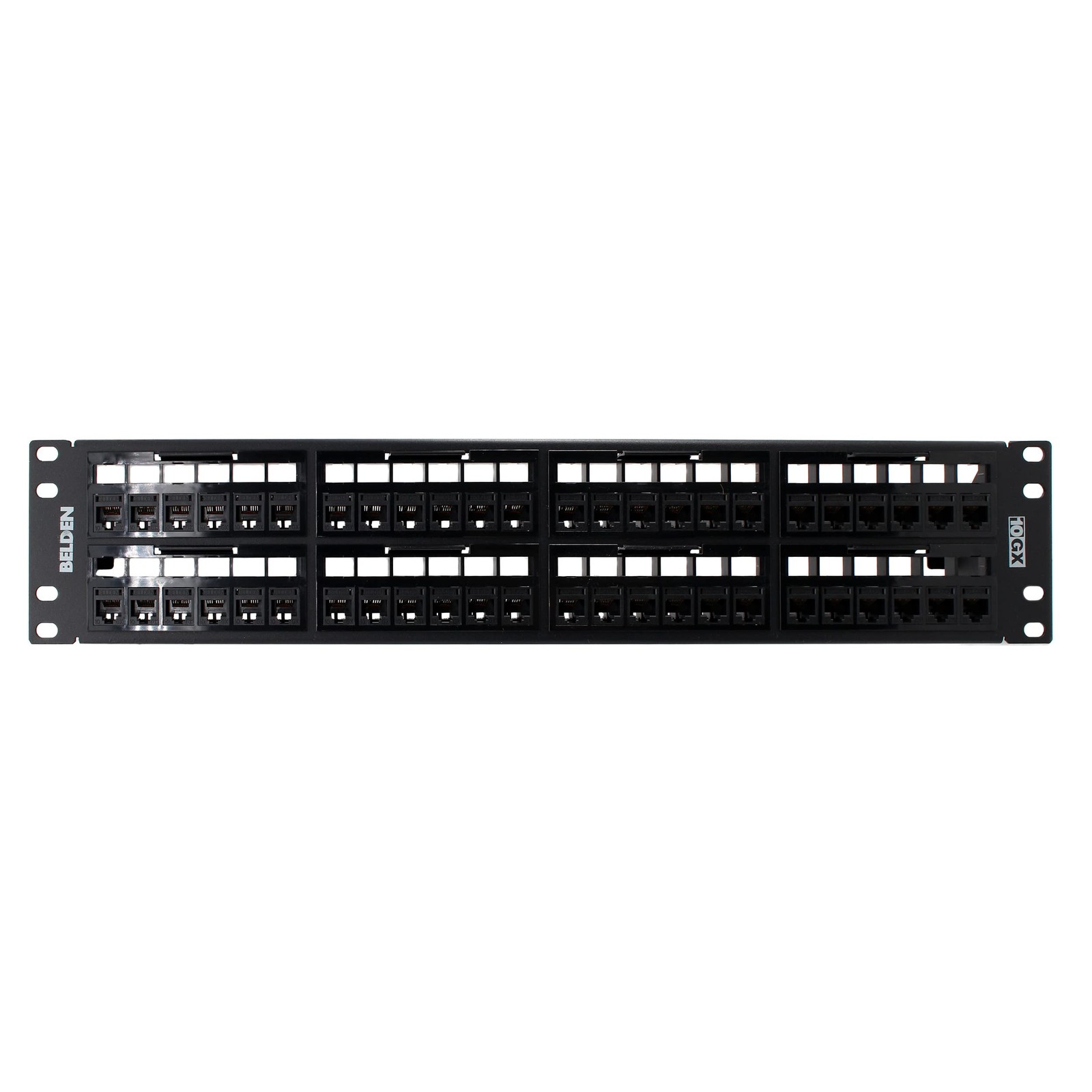 Belden RVAPPF2U48BK 10GX RevConnect Category-6A Patch Panel, CAT6A, 48-Port, 2U