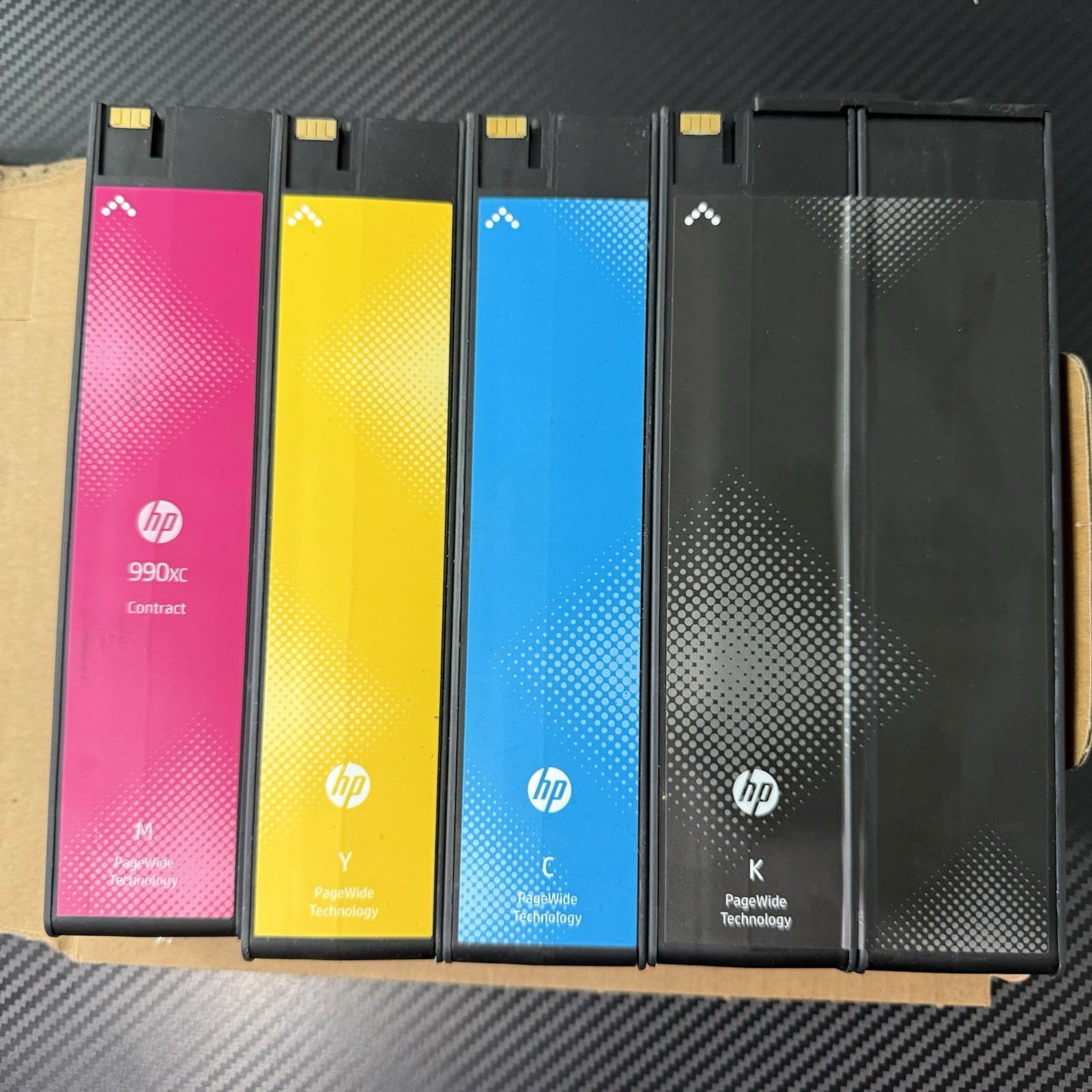 HP 990XC Page Wide CYMK Ink Cartridges Set For P75050 P77750 Exp: 2022