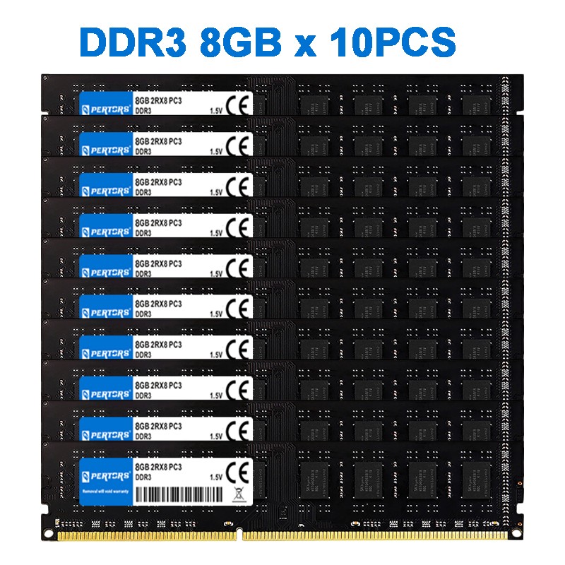 DDR3 80GB 1600MHZ Q-PERTORS 1.5V 240-PIN Non-ECC DIMM Desktop Memory RAM 10x8GB