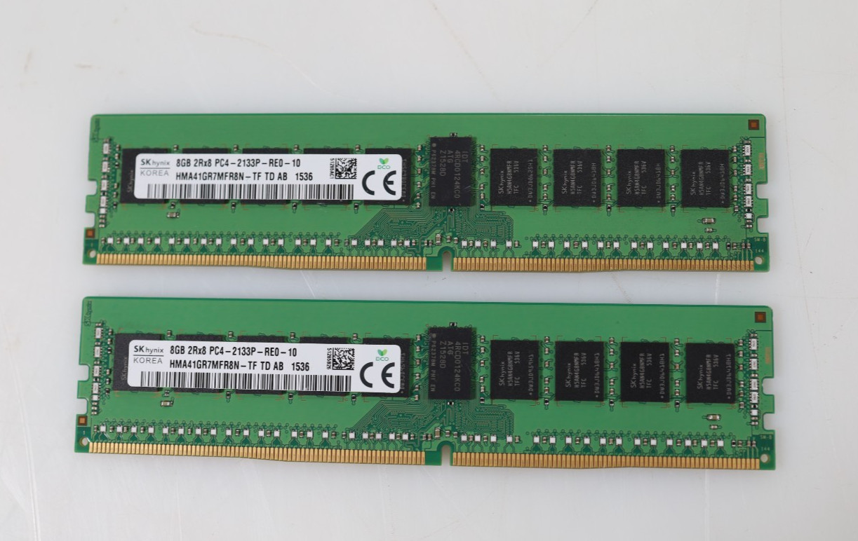 Lot 2x 8GB (16GB) SK Hynix HMA41GR7MFR8N-TF PC4-17000 RDIMM Server Memory